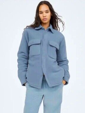 ARITZIA TNA Polar Jacket Women Size 2 (Run Bigger) Blue Color Pockets